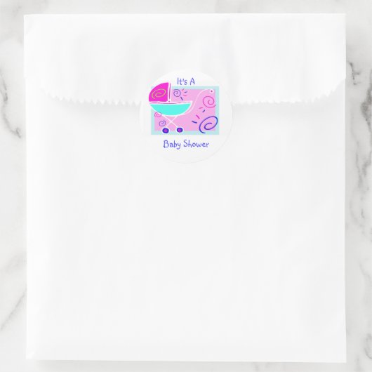 Baby Buggy Envelope Sticker Sjabloon (Tas)