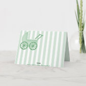 Baby buggy gestreept dank u bedankkaart (Achterkant)