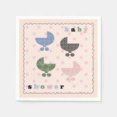 Baby Buggy Girl Baby shower Paper Napkins Servetten (Voorkant)
