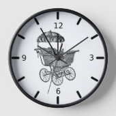 Baby-buggy Nursery Wood Wall klok (Voorkant)