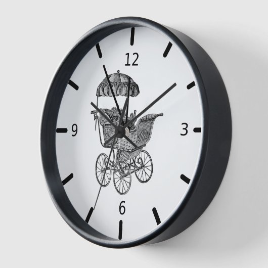  Baby-buggy Nursery Wood Wall klok (Hoek)