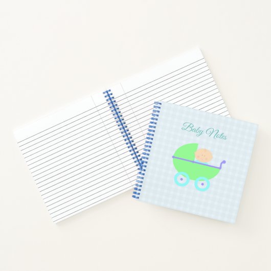 Baby Buggy op Gingham Notitieboek (Binnen)