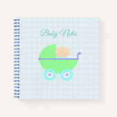 Baby Buggy op Gingham Notitieboek (Voorkant)