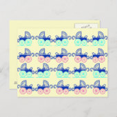  Baby Buggy Pattern Briefkaarten PC (Voorkant / Achterkant)