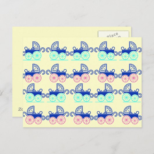 Baby Buggy Pattern Briefkaarten PC (Voorkant / Achterkant)