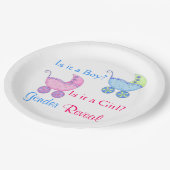 Baby Buggy Pink Blue Gender Release Party Papieren Bordje (Gekanteld)