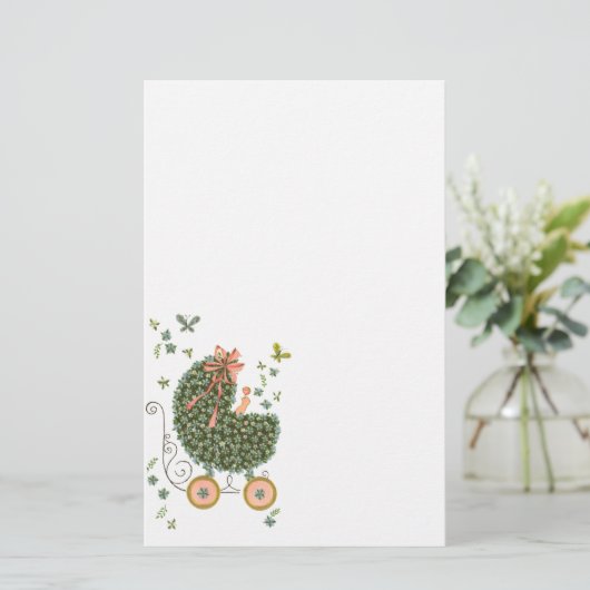 Baby Buggy Stationery Briefpapier (Staand voorkant)
