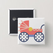 baby buggy vierkante button 5,1 cm (Voorkant /achterkant)