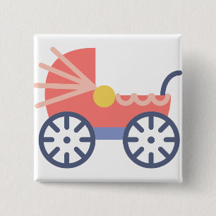 baby buggy vierkante button 5,1 cm