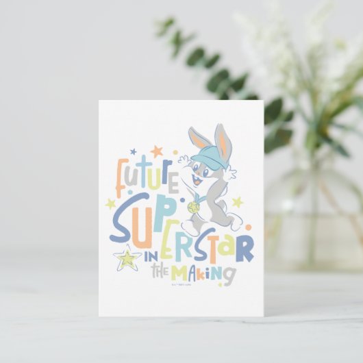 Baby BUGS BUNNY™ Future Superstar in training Briefkaart (Staand voorkant)