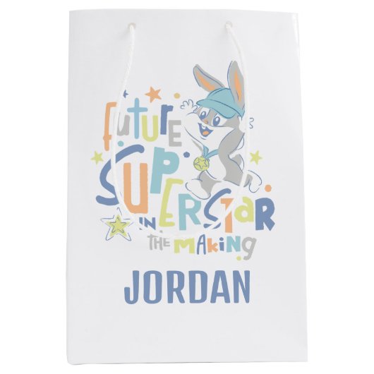 Baby BUGS BUNNY™ Future Superstar in training Medium Cadeauzakje (Voorkant)