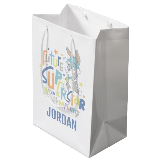 Baby BUGS BUNNY™ Future Superstar in training Medium Cadeauzakje (Achterkant Gekanteld)