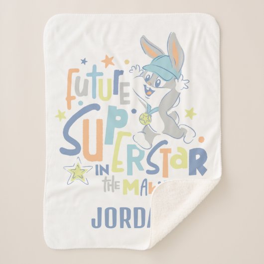 Baby BUGS BUNNY™ Future Superstar in training Sherpa Deken (Voorkant)