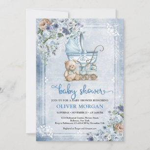  baby, buisjes en bloemen kaart