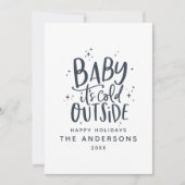 Baby buiten de typografie kerstvakantie save the date (Voorkant)