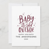 Baby buiten de typografie kerstvakantie save the date (Voorkant)