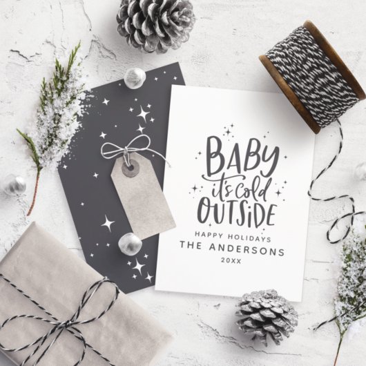 Baby buiten de typografie kerstvakantie save the date
