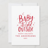 Baby buiten de typografie kerstvakantie save the date (Voorkant)
