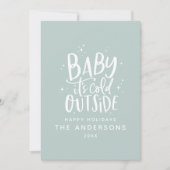 Baby buiten de typografie kerstvakantie save the date (Voorkant)