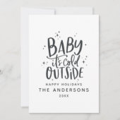 Baby buiten de typografie kerstvakantie save the date (Voorkant)
