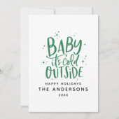 Baby buiten de typografie kerstvakantie save the date (Voorkant)