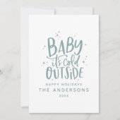 Baby buiten de typografie kerstvakantie save the date (Voorkant)