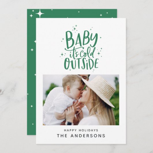 Baby buiten de typografie save the date (Voorkant / Achterkant)