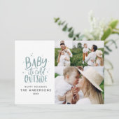 Baby buiten de typografie save the date (Staand voorkant)