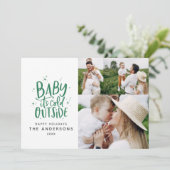 Baby buiten de typografie save the date (Staand voorkant)