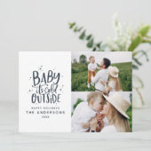 Baby buiten de typografie save the date (Staand voorkant)