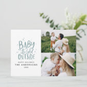 Baby buiten de typografie save the date (Staand voorkant)