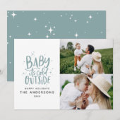 Baby buiten de typografie save the date (Voorkant / Achterkant)