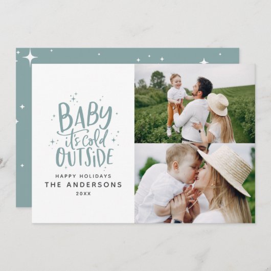 Baby buiten de typografie save the date (Voorkant / Achterkant)