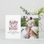 Baby buiten de typografie save the date (Staand voorkant)