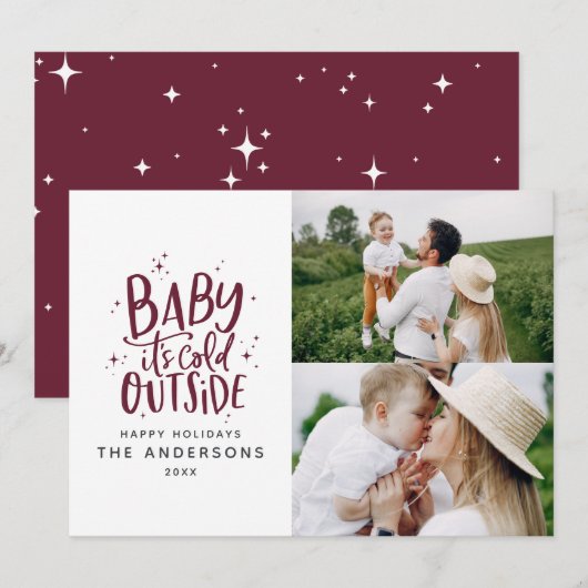 Baby buiten de typografie save the date (Voorkant / Achterkant)