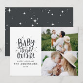 Baby buiten de typografie save the date (Voorkant / Achterkant)