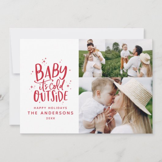 Baby buiten de typografie save the date (Voorkant)
