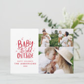 Baby buiten de typografie save the date (Staand voorkant)