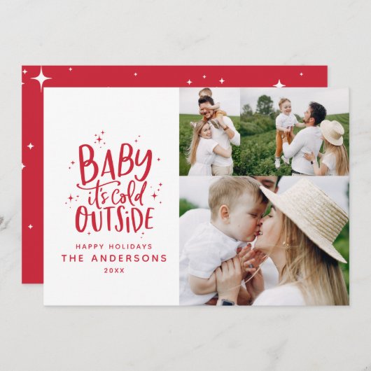 Baby buiten de typografie save the date (Voorkant / Achterkant)