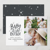 Baby buiten de typografie save the date (Voorkant / Achterkant)