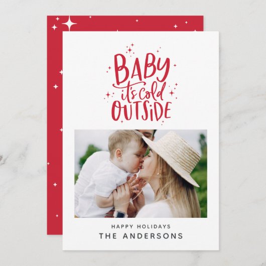 Baby buiten de typografie save the date (Voorkant / Achterkant)