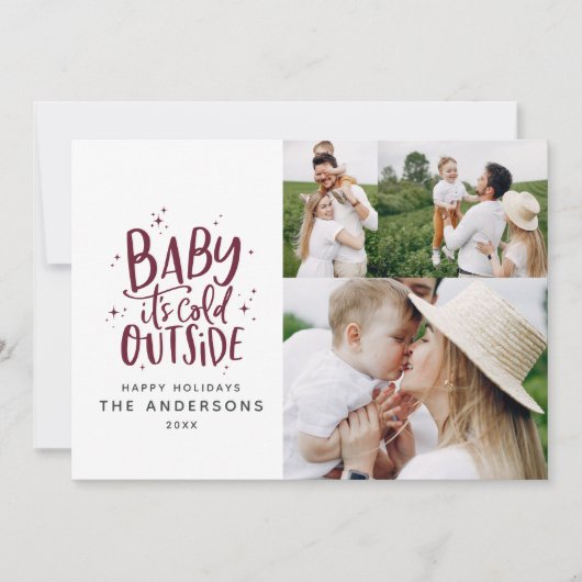 Baby buiten de typografie save the date (Voorkant)