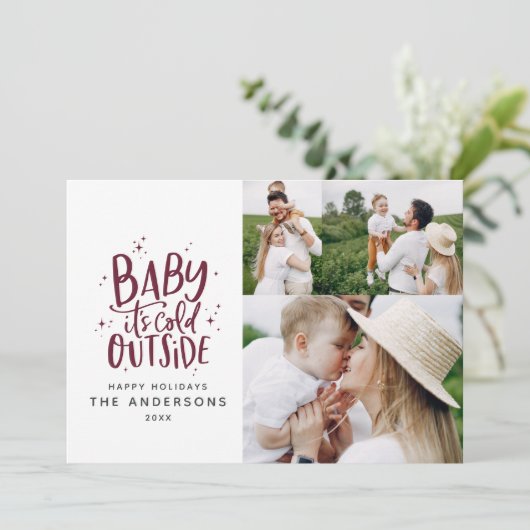 Baby buiten de typografie save the date (Staand voorkant)