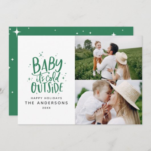 Baby buiten de typografie save the date (Voorkant / Achterkant)