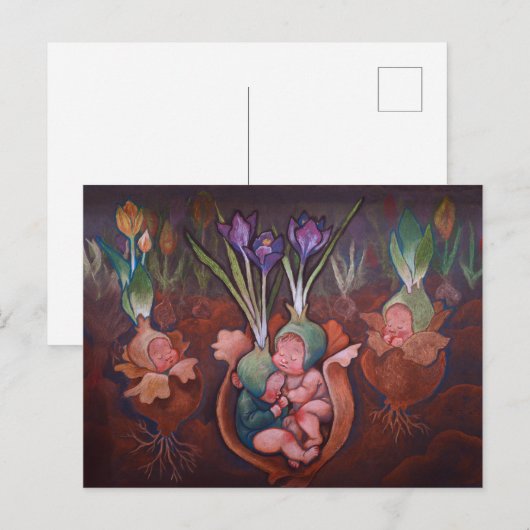 Baby Bulbs Spring Postcard Feestdagenkaart (Voorkant / Achterkant)