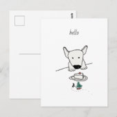 Baby Bull Terrier ontmoet de eerste vriend Briefkaart (Voorkant / Achterkant)