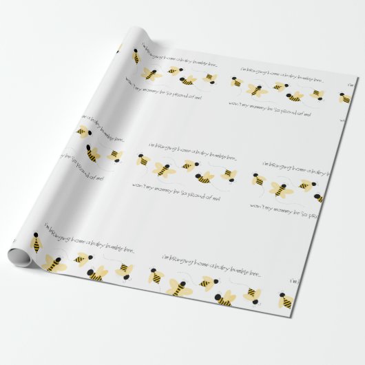 Baby Bumble Bee Cadeaupapier (Uitgerold)