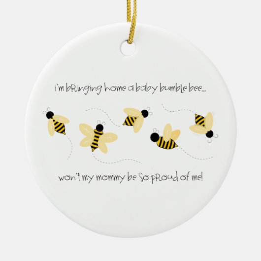 Baby Bumble Bee Keramisch Ornament (Voorkant)