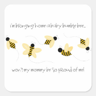 Baby Bumble Bee Vierkante Sticker