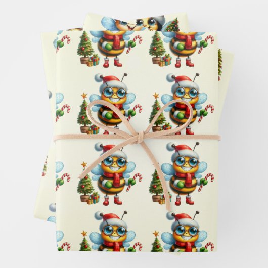 Baby Bumble Bees Kerst Kinderen Inpakpapier Vel (In situ)